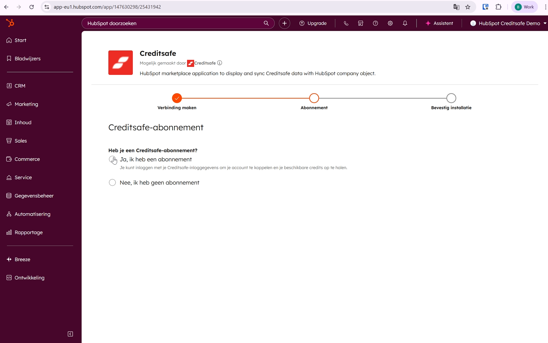 Creditsafe credentials